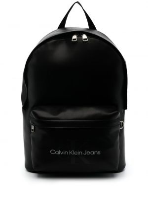 Kožený batoh Calvin Klein Jeans - čierna