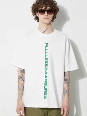 Bavlněné tričko s aplikacemi Pleasures bílé