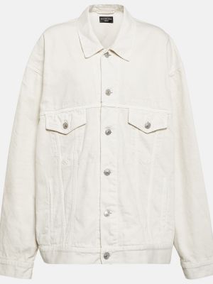 Bavlněná džínová bunda Balenciaga béžová