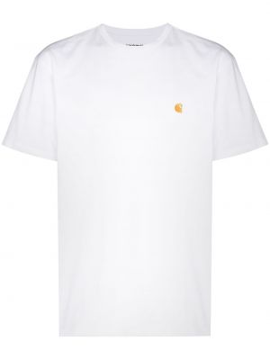 Kokvilnas t-krekls ar izšuvumiem Carhartt Wip balts