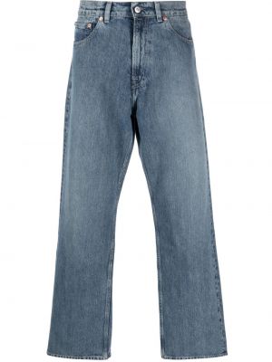 Voľné bavlnené džínsy s rovným strihom Our Legacy modrá