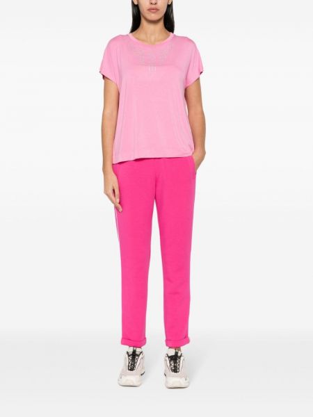 Křišťálové sportovní kalhoty Liu Jo růžové