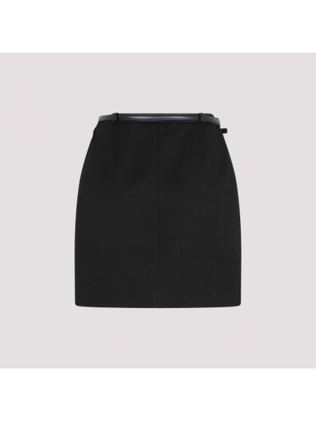 Mini spódniczka wełniana Saint Laurent czarna