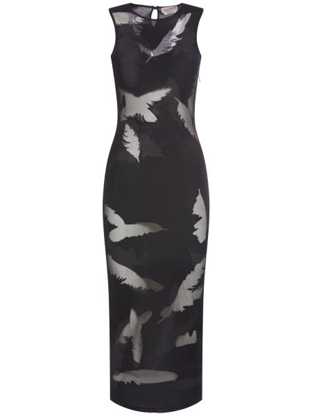 Silke brodert dress Alexander Mcqueen svart