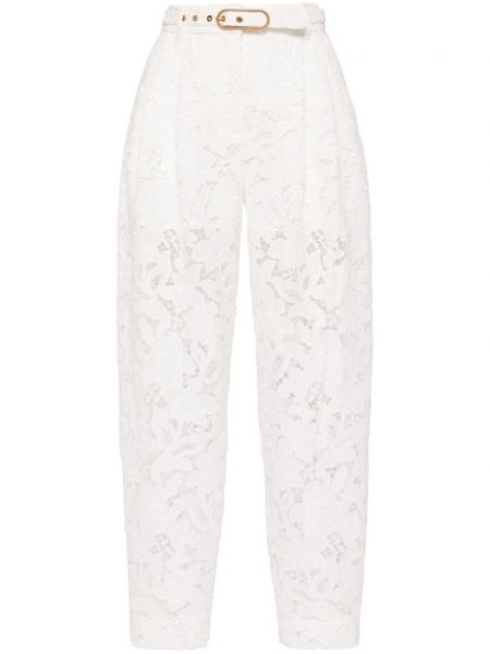 Krajkové kalhoty Zimmermann bílé