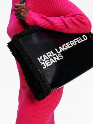 Shopper handtasche mit print Karl Lagerfeld Jeans schwarz