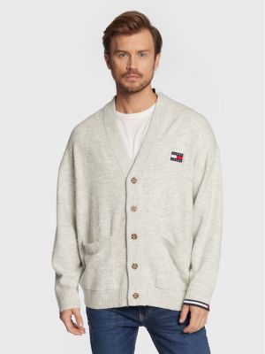 Relaxed fit kardiganas Tommy Jeans pilka