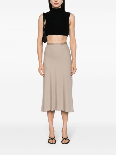 Žakárový midi sukně Calvin Klein béžový
