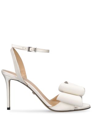 Satenske sandale s cvjetnim printom Mach & Mach bijela