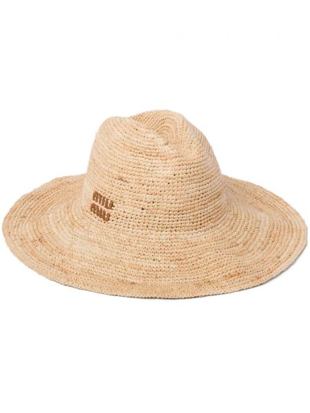Slnečný klobúk Miu Miu béžová