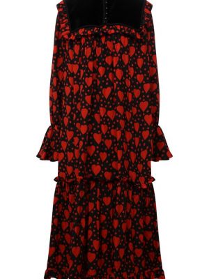 Шелковое платье Saint Laurent красное