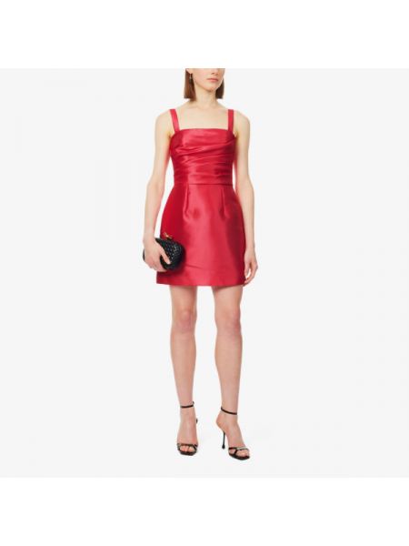 Атласное платье мини без рукавов Zac Posen красное