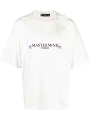 T-shirt en coton à imprimé Mastermind World blanc