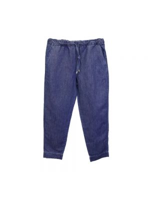 Jeansy bawełniane Max Mara niebieskie