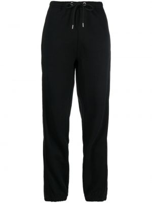 Bavlnené teplákové nohavice Moncler čierna