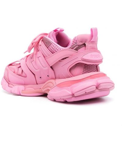 Sneakersy sznurowane koronkowe Balenciaga Track różowe