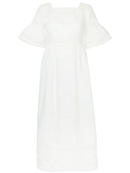 Кружевное ажурное платье на шнуровке Talitha, белое