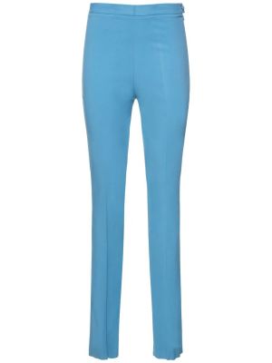 Pantaloni cu croială ajustată din viscoză Hebe Studio albastru