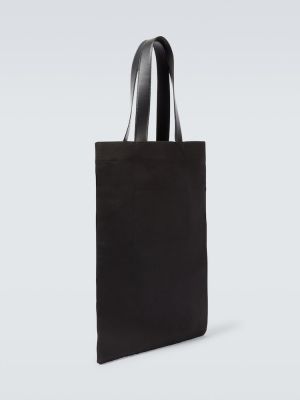 Памучни шопинг чанта Jil Sander черно
