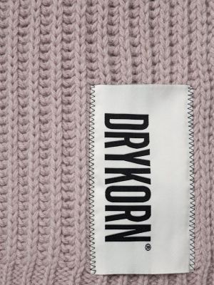 Шерстяной шарф с аппликацией Drykorn фиолетовый