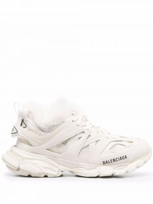 Кроссовки с мехом Balenciaga, белый