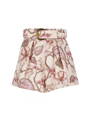 Geblümte leinen shorts Zimmermann pink