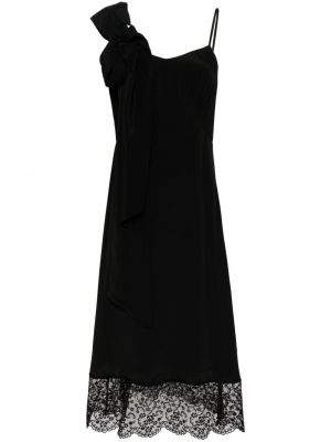 Krepové kvetinové midi šaty Simone Rocha čierna