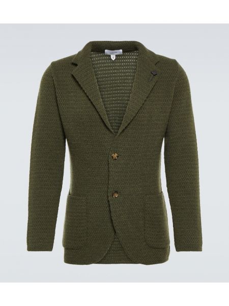 Blazer di cachemire in maglia Lardini verde