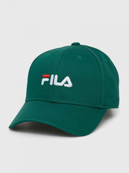 Zielona czapka z daszkiem bawełniana Fila