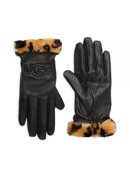 Кожаные перчатки Ugg черные