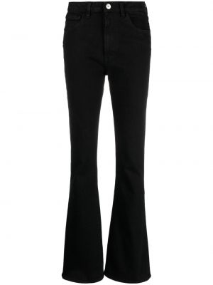 Bootcut jeans mit absatz ausgestellt 3x1 schwarz