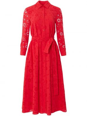 Памучна рокля Carolina Herrera червено