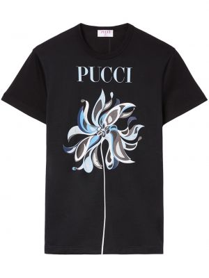Памучна тениска с принт Pucci черно