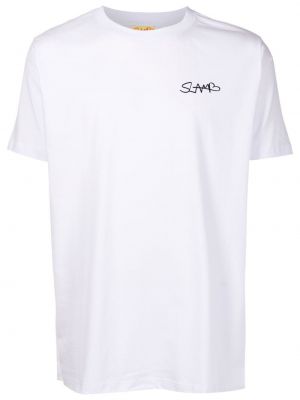 Bavlněné tričko s potiskem s krátkými rukávy jersey Amir Slama - bílá