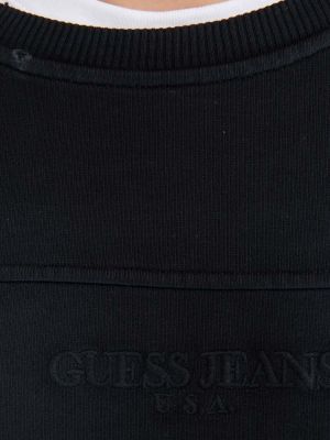 Pamučna hoodie bez kapuljače Guess Usa crna