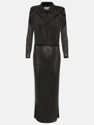 Krystaller mesh dress Self-portrait svart