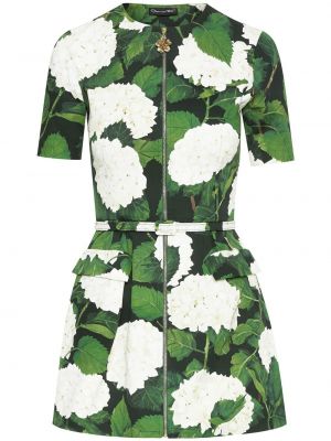 Mini obleka s cvetličnim vzorcem s potiskom Oscar De La Renta