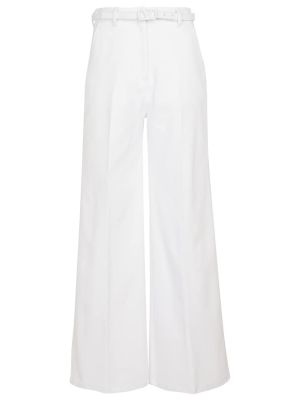 Βαμβακερό παντελόνι σε φαρδιά γραμμή Valentino λευκό