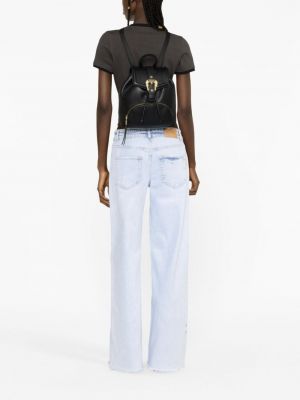 Plecak skórzany na sprzączkę Versace Jeans Couture