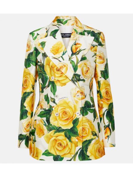 Svilena jakna s cvjetnim printom Dolce&gabbana