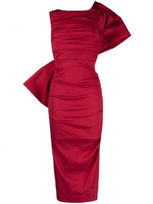 Midi šaty s mašľou Rachel Gilbert červená