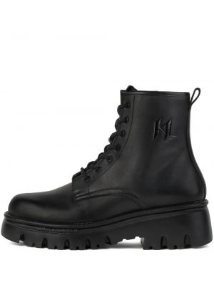 Kožené kotníkové boty Karl Lagerfeld černé