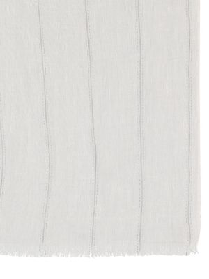 Pañuelo de lino a rayas Brunello Cucinelli blanco