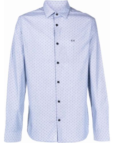 Camisa con bordado Armani Exchange azul
