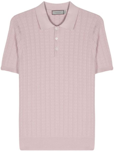 Pletena polo majica Canali ružičasta