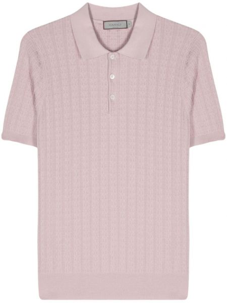 Strick poloshirt Canali pink