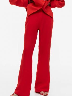 Льняные брюки H&m красные