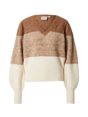 Меланжов пуловер Vila Rouge кафяво