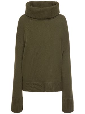 Vilnas džemperis ar augstu apkakli Moncler zaļš