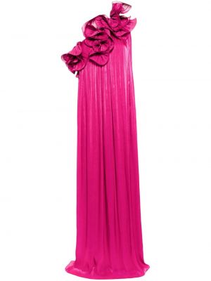 Вечерна рокля на цветя Costarellos розово
